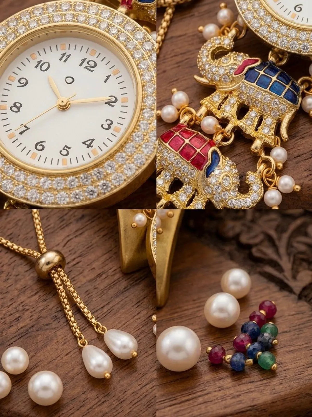 Gajraj Heritage Meenakari Watch - Handcrafted Elephant Motif Royal Bracelet Watch | Kashmiri Watch