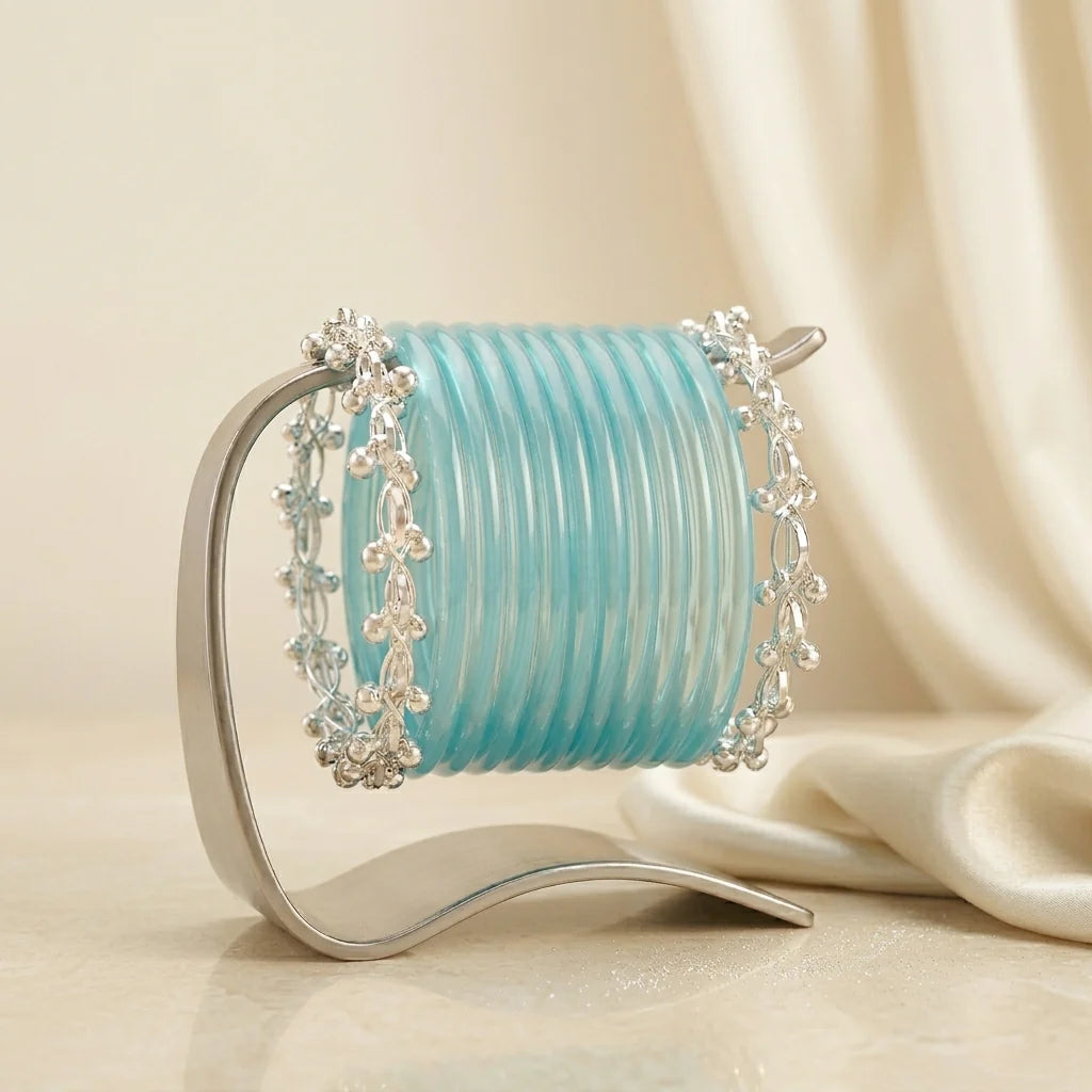 Transparent Glass Bangles with Ghungroo Charm