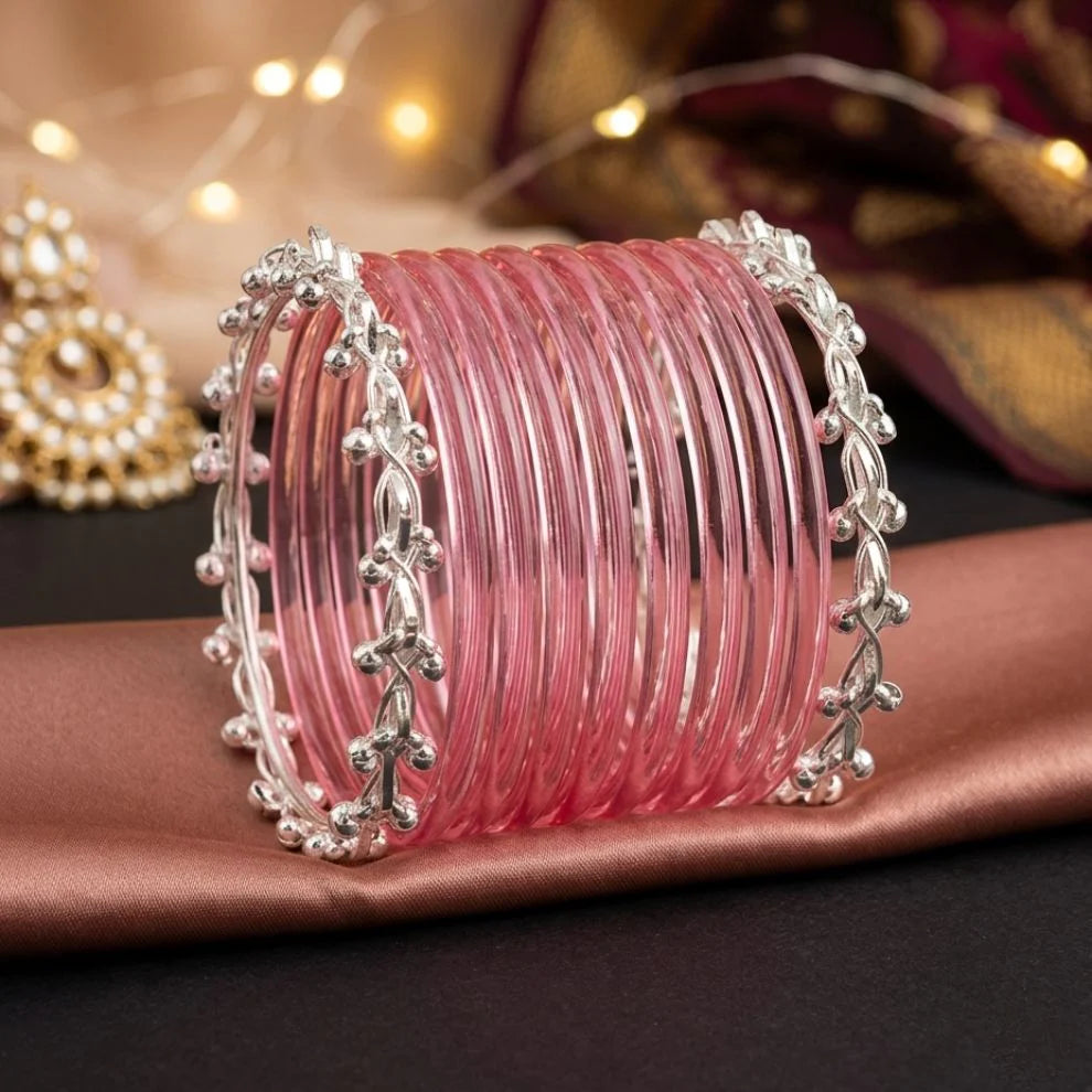 Transparent Glass Bangles with Ghungroo Charm