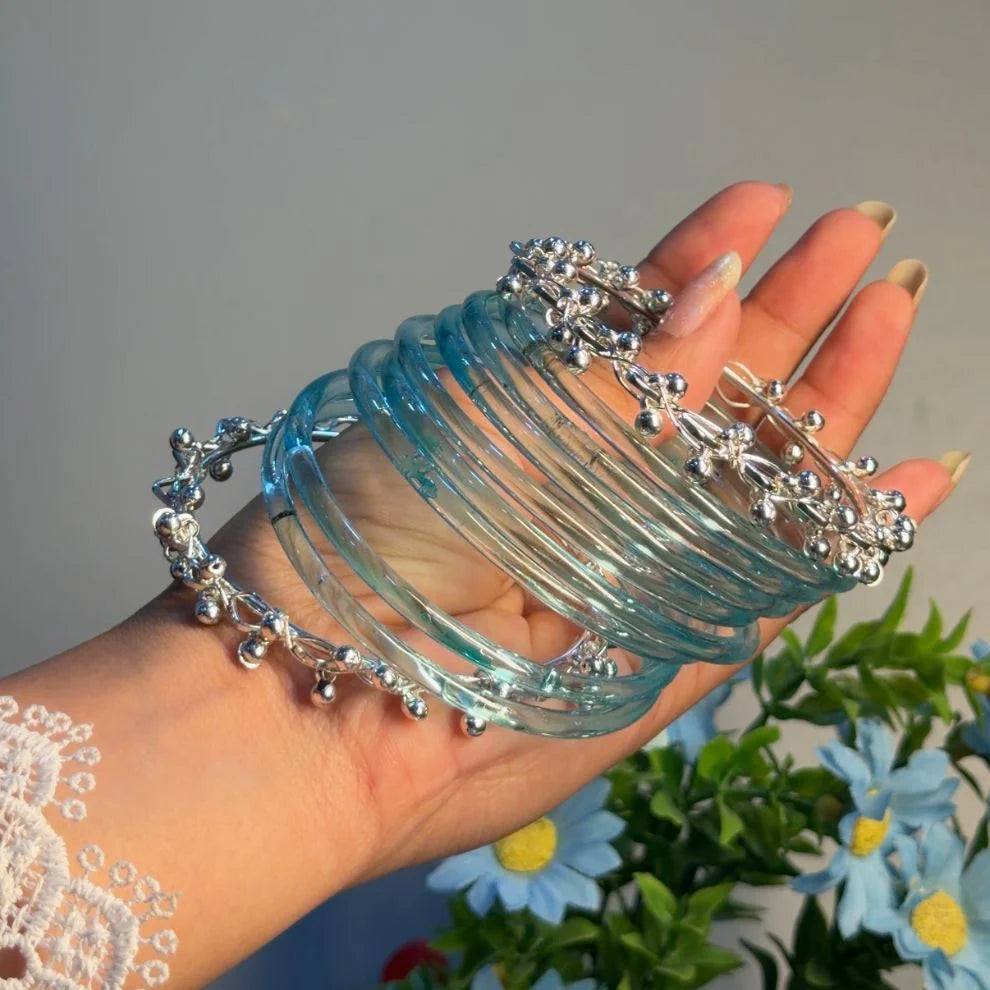 Transparent Glass Bangles with Ghungroo Charm